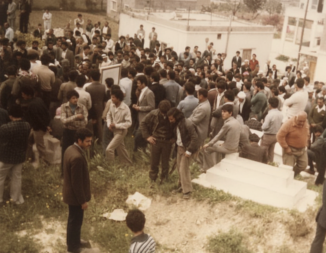 اثناء تشييع الشهيد ابو حسن نعمة